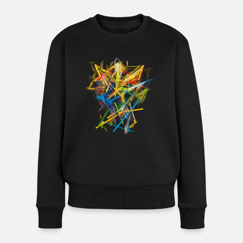 abstrakt - Frauen Premium Bio Pullover - Schwarz