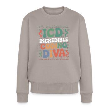 Passionate coding - Women's Premium Organic Jumper - taupe - Front - Julia (174cm)