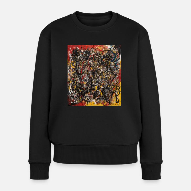 Abstract - Women's Premium Organic Jumper - black