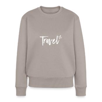 Reisen - Frauen Premium Bio Pullover - Taupe - Vorne - Julia (174cm)