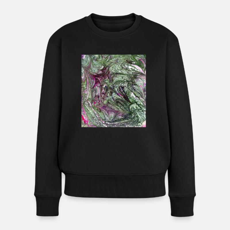 Farbverlauf grün rot - Frauen Premium Bio Pullover - Schwarz