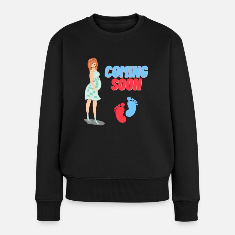 Annonce de grossesse - Pull Premium bio Femme - noir