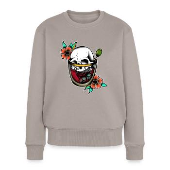 Ice contact - Pull Premium bio Femme - taupe - Devant - Julia (174cm)