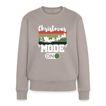 Weihnachten Modus - Frauen Premium Bio Pullover - Taupe - Vorne - Julia (174cm)