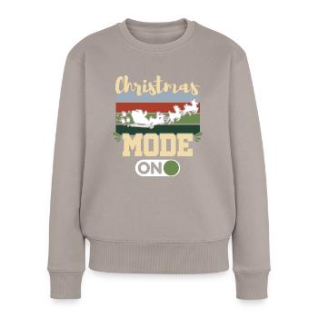Modus Weihnachten - Frauen Premium Bio Pullover - Taupe - Vorne - Julia (174cm)