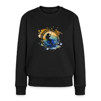 Bergsteigerin motiv aus freude zum klettern. - Frauen Premium Bio Pullover - Schwarz - Vorne - Julia (174cm)