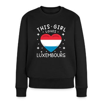 Drapeau luxembourgeois Drapeau luxembourgeois Accueil - Pull Premium bio Femme - noir - Devant - Julia (174cm)