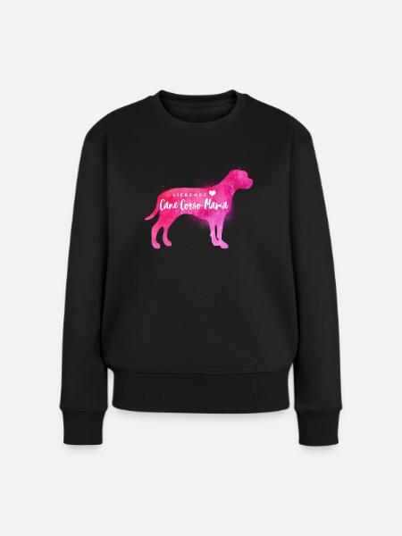 Liebende Cane Corso Mama - Frauen Premium Bio Pullover - Schwarz