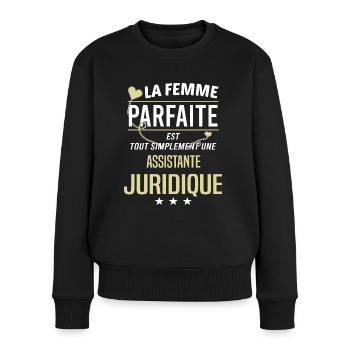 Assistante juridique - Pull Premium bio Femme - noir - Devant - Julia (174cm)
