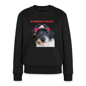 DOG Fashion Week - Pull Premium bio Femme - noir - Devant - Julia (174cm)