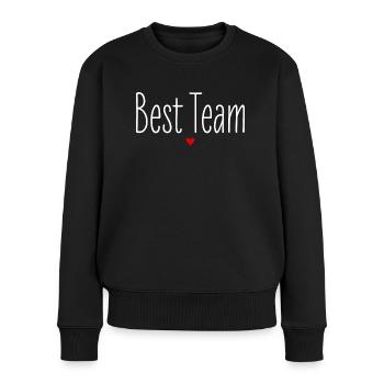 Saint-Valentin, Meilleure équipe, Coeur, Amour, Partenaire Look - Pull Premium bio Femme - noir - Devant - Julia (174cm)