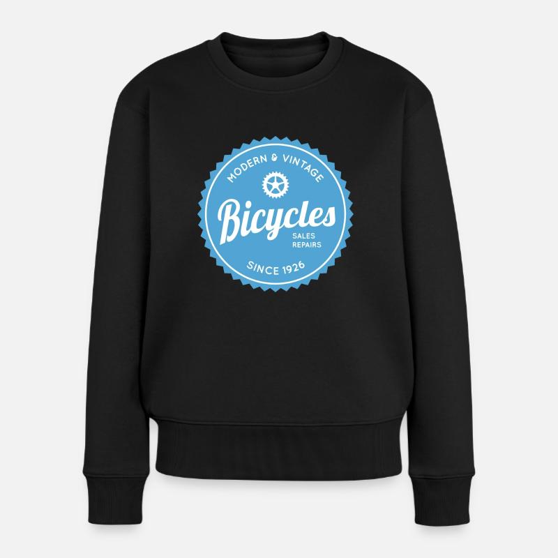 Modern and Vintage Bicycles - Frauen Premium Bio Pullover - Schwarz