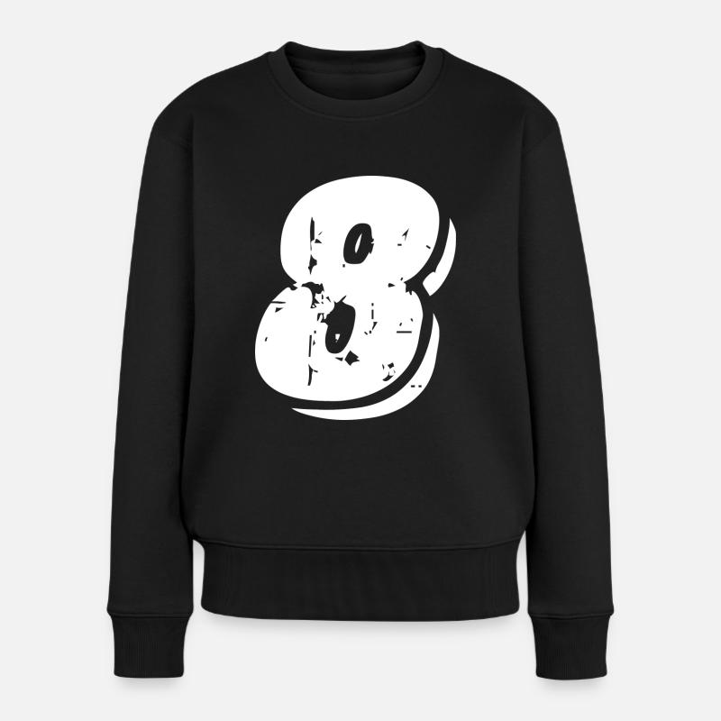 8 Zahl Symbol - Frauen Premium Bio Pullover - Schwarz