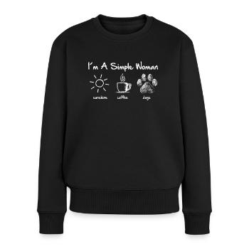 simple femme chien blanc - Pull Premium bio Femme - noir - Devant - Julia (174cm)