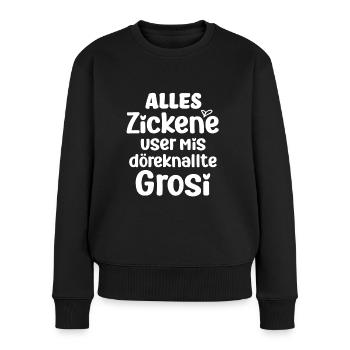 Alles Zickene user mis döreknallte Grosi Schweiz - Frauen Premium Bio Pullover - Schwarz - Vorne - Julia (174cm)