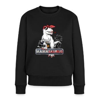 Maman Super Cool A La Mode Dinosaure Mamasaurus - Pull Premium bio Femme - noir - Devant - Julia (174cm)