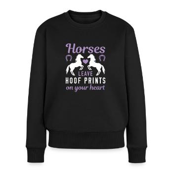 Les chevaux laissent des empreintes de sabots sur votre cœur - Pull Premium bio Femme - noir - Devant - Julia (174cm)