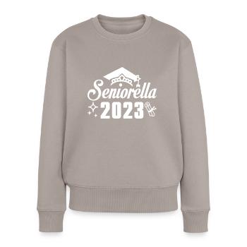 Senioren 2023 - Frauen Premium Bio Pullover - Taupe - Vorne - Julia (174cm)