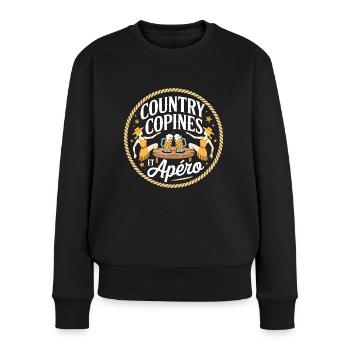 Country Copines Et Apéro Femme Humour - Pull Premium bio Femme - noir - Devant - Julia (174cm)