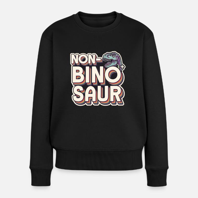 Non-Bino Saur 10 - Frauen Premium Bio Pullover - Schwarz