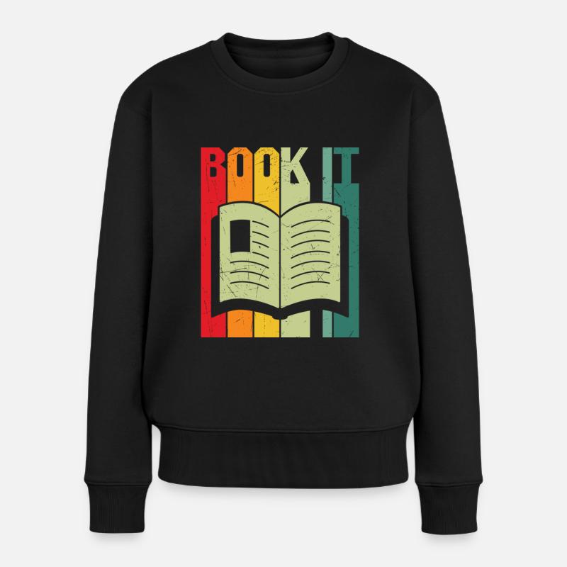 Book it reading book lover - Frauen Premium Bio Pullover - Schwarz