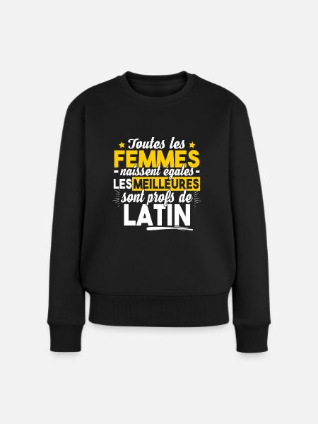Prof Professeur Latin Métier Citations Noël - Pull Premium bio Femme - noir