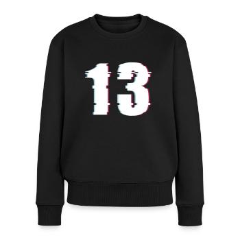 13 Thirteen Thirteen Number Effect Distorted Number - Women's Premium Organic Jumper - black - Front - Julia (174cm)