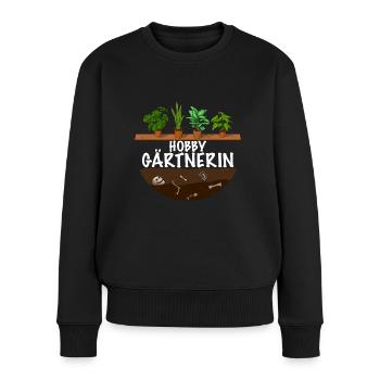 Hobby Gärtnerin - Frauen Premium Bio Pullover - Schwarz - Vorne - Julia (174cm)