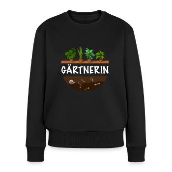 Gärtnerin Pflanzen - Frauen Premium Bio Pullover - Schwarz - Vorne - Julia (174cm)