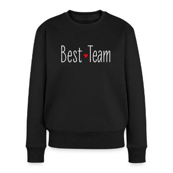 Saint-Valentin Meilleure équipe Coeur Couple Amour - Pull Premium bio Femme - noir - Devant - Julia (174cm)