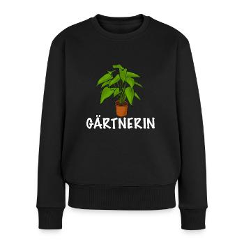 Gärtnerin Pflanze - Frauen Premium Bio Pullover - Schwarz - Vorne - Julia (174cm)