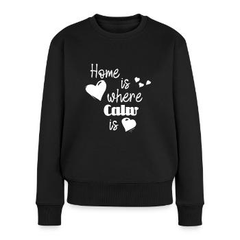 Zuhause in Calw - Home is where Calw is - Frauen Premium Bio Pullover - Schwarz - Vorne - Julia (174cm)