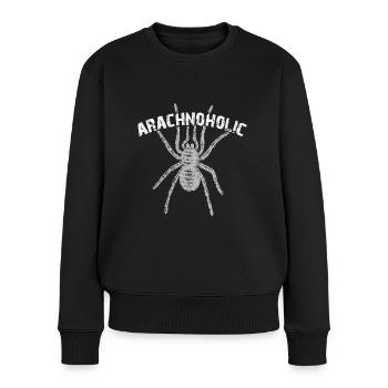 Arachnoholic ich liebe Spinnen. Große Vogelspinne - Frauen Premium Bio Pullover - Schwarz - Vorne - Julia (174cm)