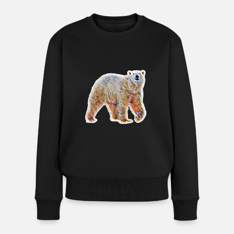 Eisbär - Frauen Premium Bio Pullover - Schwarz