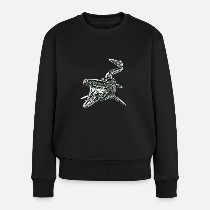 Mosasaurus - Frauen Premium Bio Pullover - Schwarz