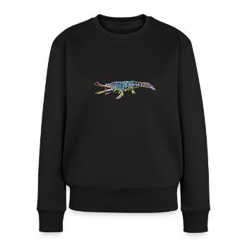 Krokodil - Frauen Premium Bio Pullover - Schwarz - Vorne - Julia (174cm)