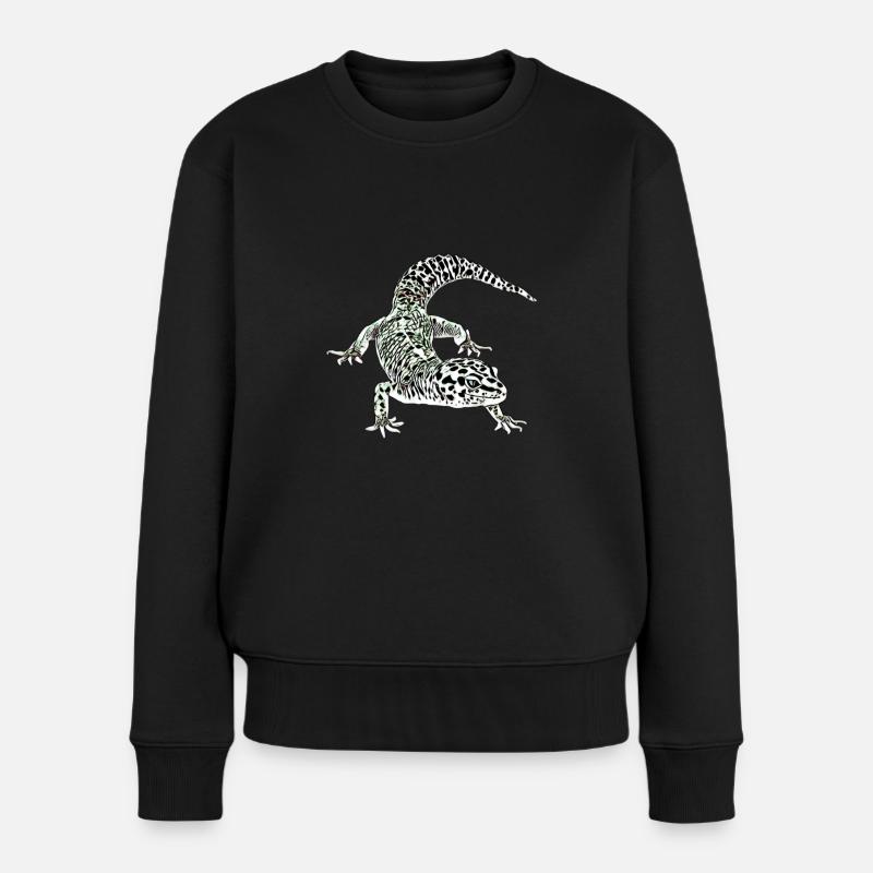 Gecko - Frauen Premium Bio Pullover - Schwarz
