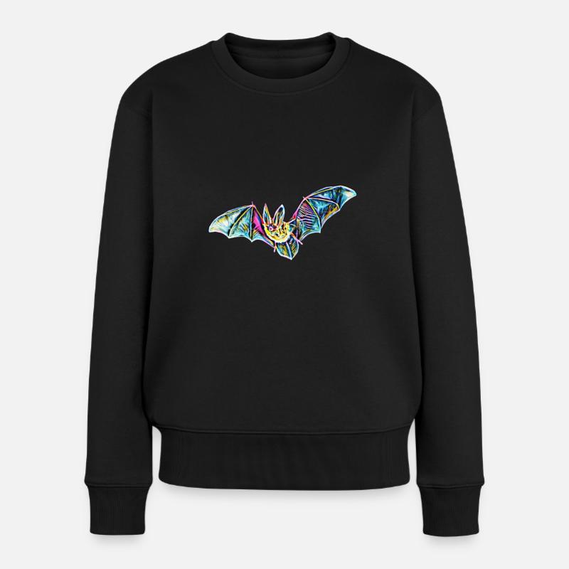 Fledermaus - Frauen Premium Bio Pullover - Schwarz