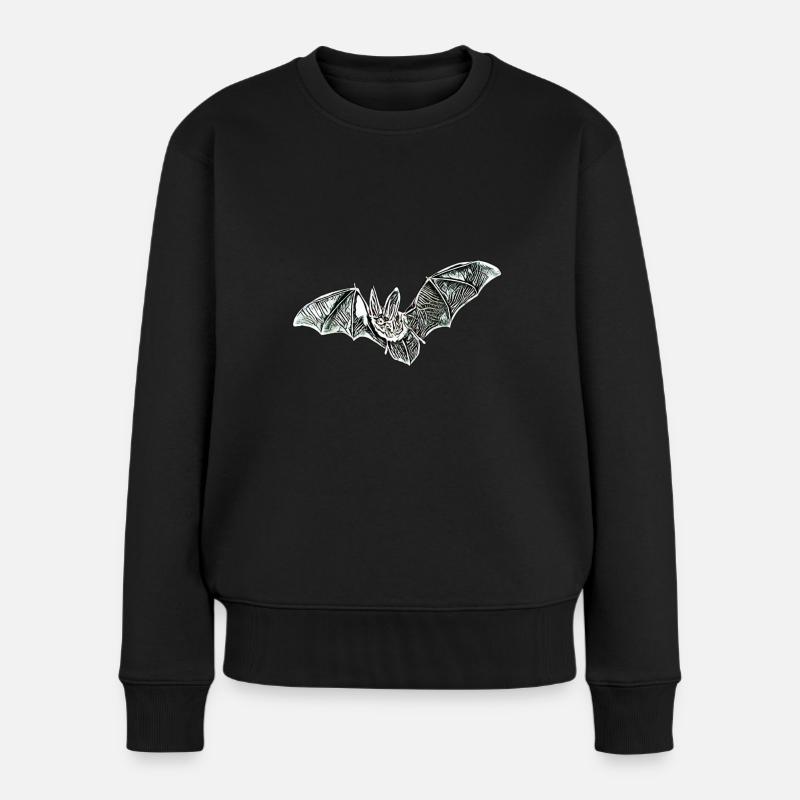Fledermaus - Frauen Premium Bio Pullover - Schwarz