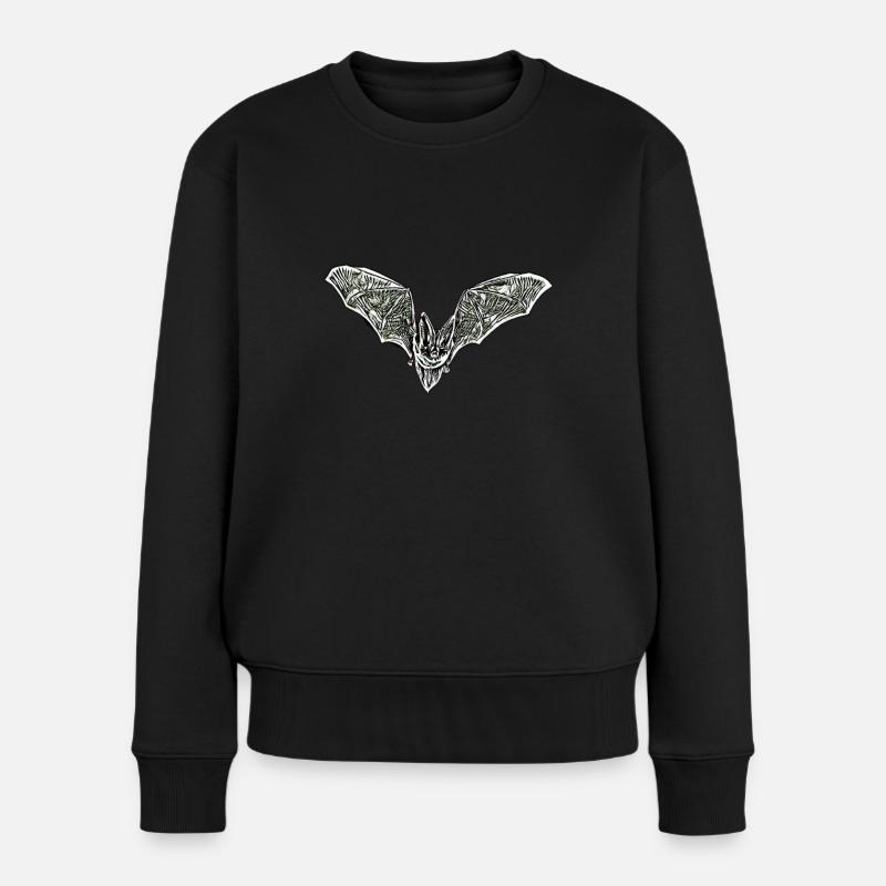 Fledermaus - Frauen Premium Bio Pullover - Schwarz