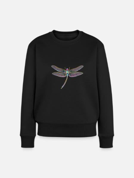 Libelle - Frauen Premium Bio Pullover - Schwarz