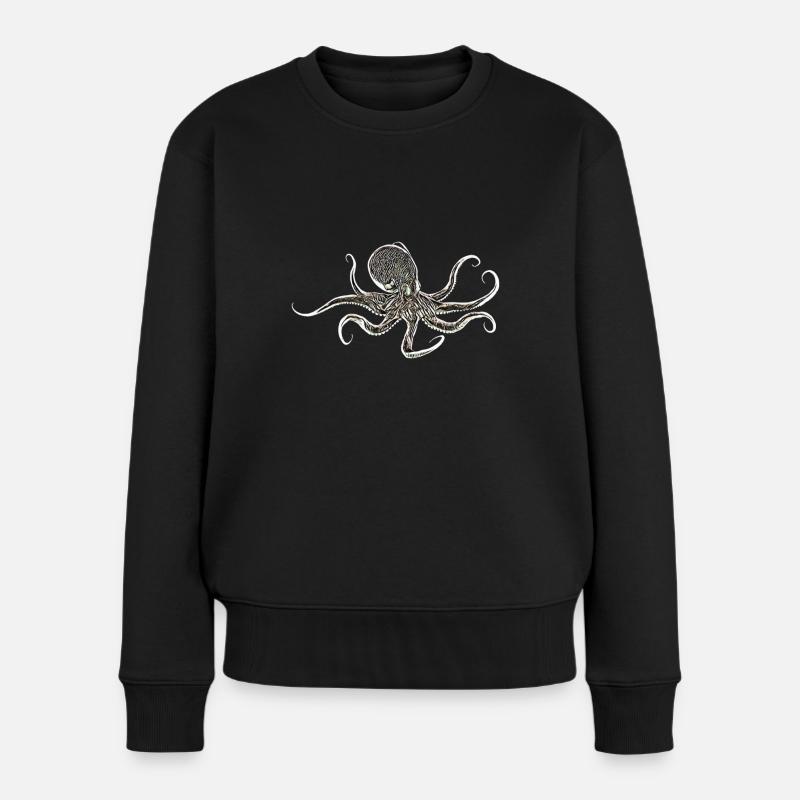 Octopus - Frauen Premium Bio Pullover - Schwarz