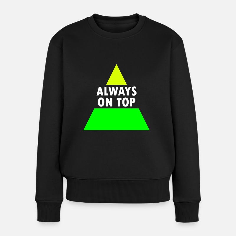 Always on top (geteiltes Dreieck) - Frauen Premium Bio Pullover - Schwarz