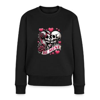 Soyez mon amour ! Couple de crânes mignon pour la Saint-Valentin - Pull Premium bio Femme - noir - Devant - Julia (174cm)