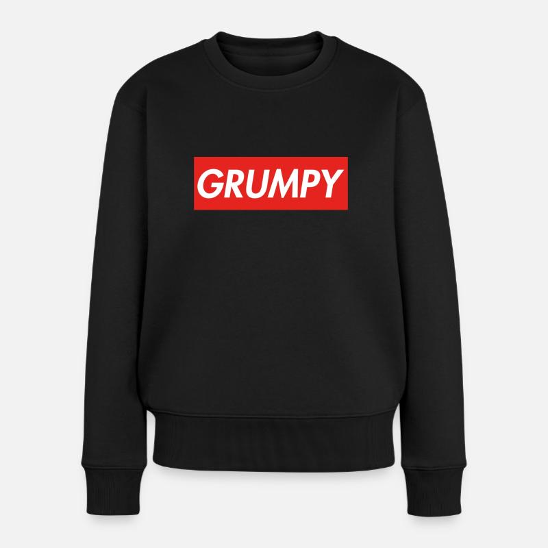 GRUMPY - Frauen Premium Bio Pullover - Schwarz