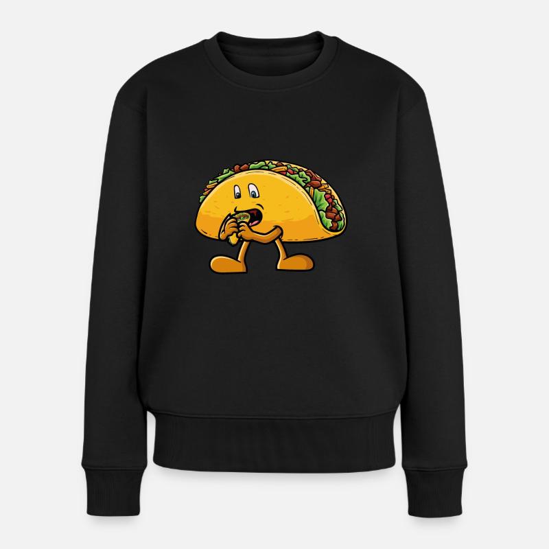 Taco isst einen Taco - Frauen Premium Bio Pullover - Schwarz