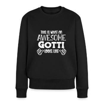 So sieht ein cooles Gotti aus Patentante Schweiz - Frauen Premium Bio Pullover - Schwarz - Vorne - Julia (174cm)