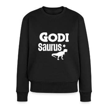 Godi Saurus zur Godi befördert Patentante Österrei - Frauen Premium Bio Pullover - Schwarz - Vorne - Julia (174cm)