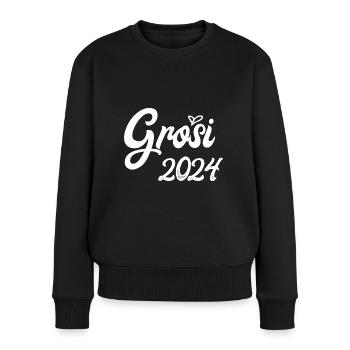 Grosi 2024 Hallo Oma Schweiz Schweizer Oma - Frauen Premium Bio Pullover - Schwarz - Vorne - Julia (174cm)