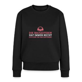 Bauleitung Bauaufsicht Baustelle Bauleiterin - Frauen Premium Bio Pullover - Schwarz - Vorne - Julia (174cm)